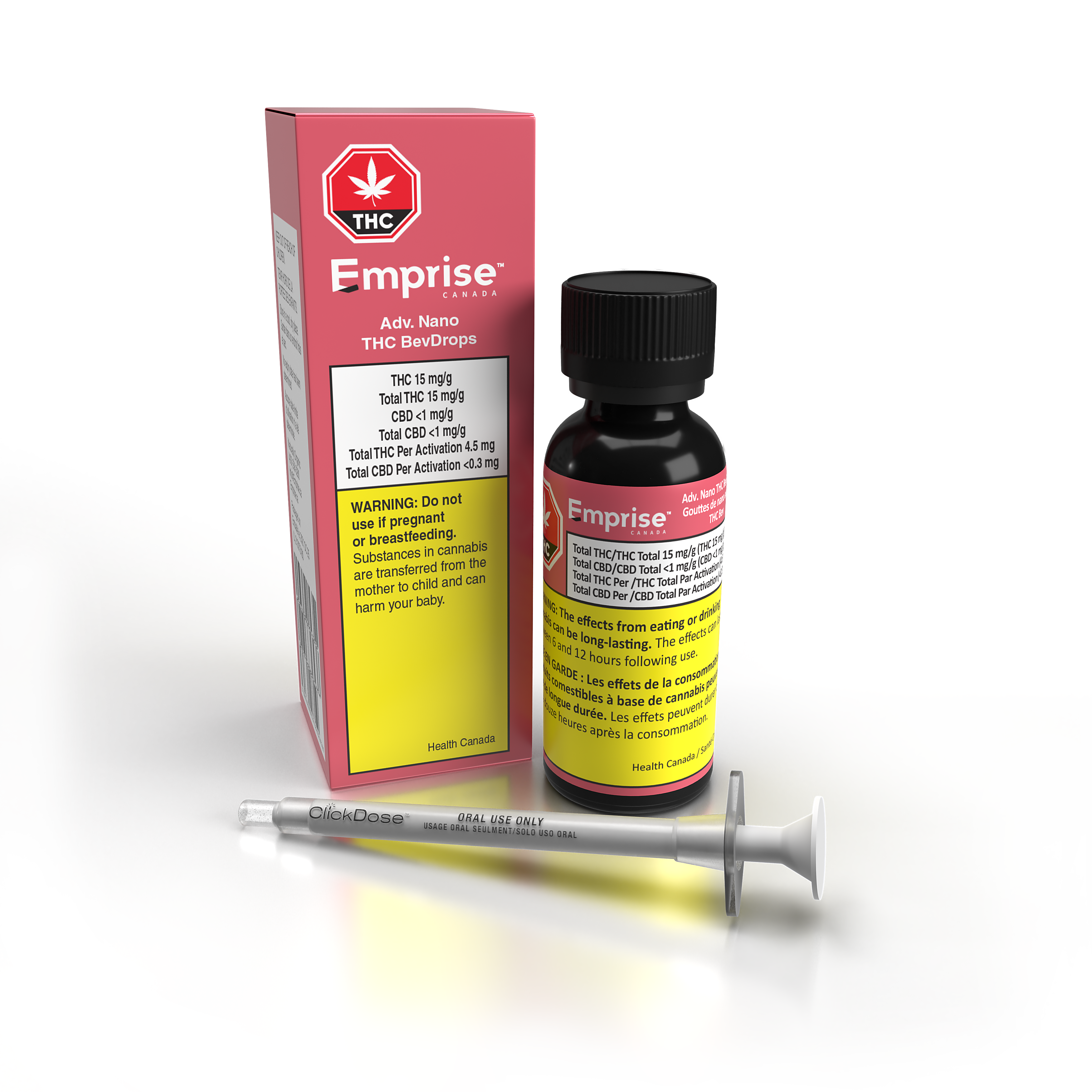 Cannabis Product Adv. Nano 15mg/g THC BevDrops (30g = 450mg THC) by Emprise Canada - 0