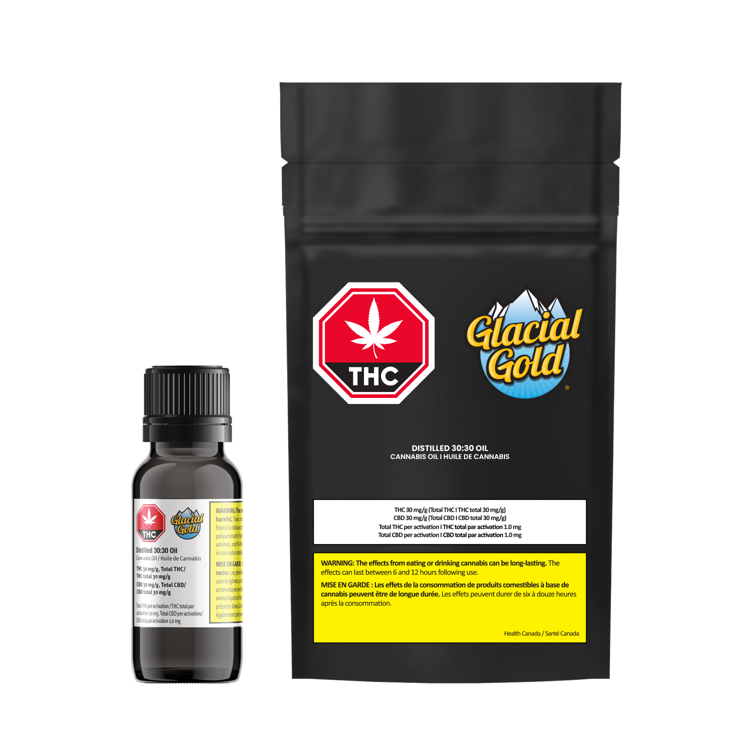 Cannabis Product Glacial Gold - Distilled 30:30 Oil Drops by Glacial Gold - 1