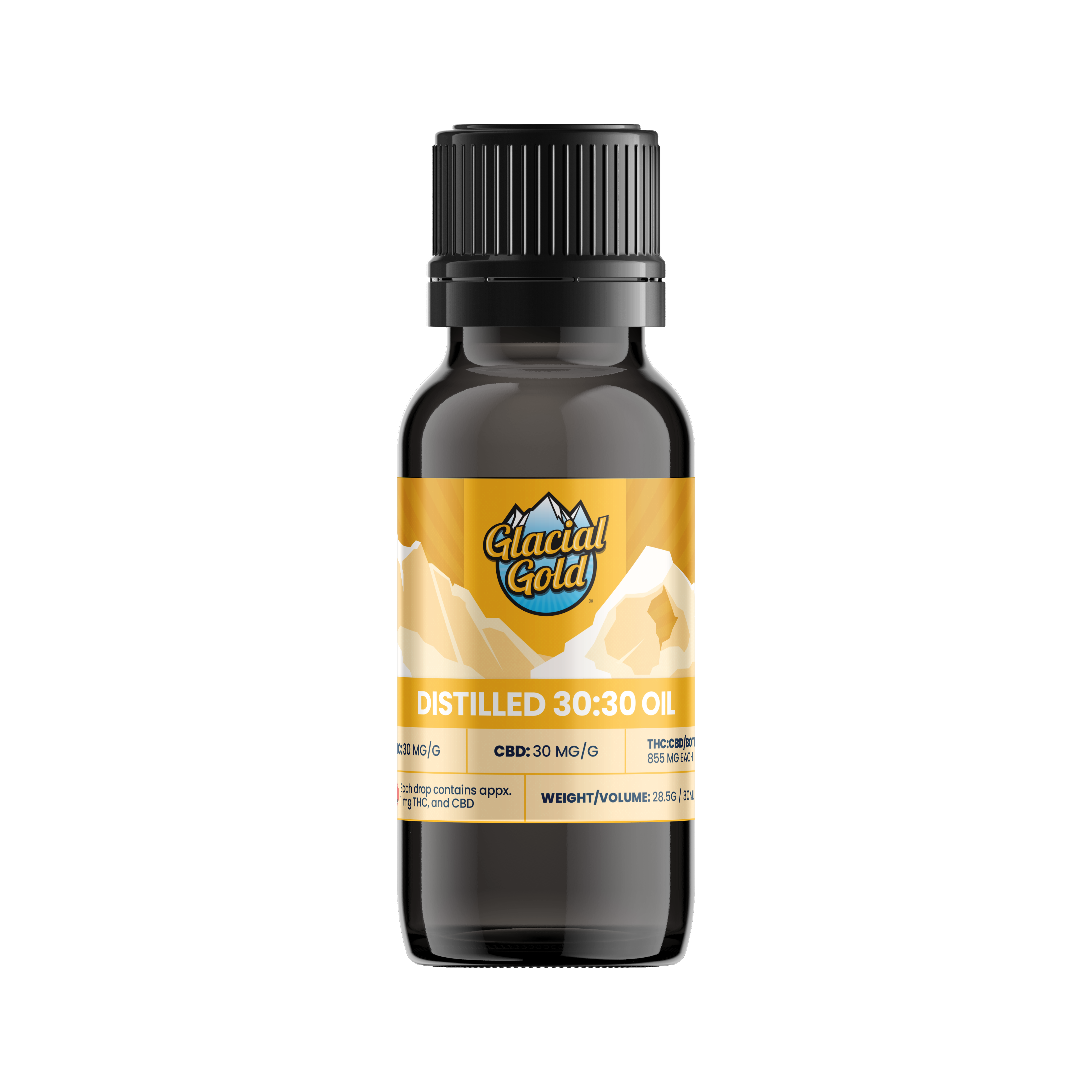 Cannabis Product Glacial Gold - Distilled 30:30 Oil Drops by Glacial Gold - 2