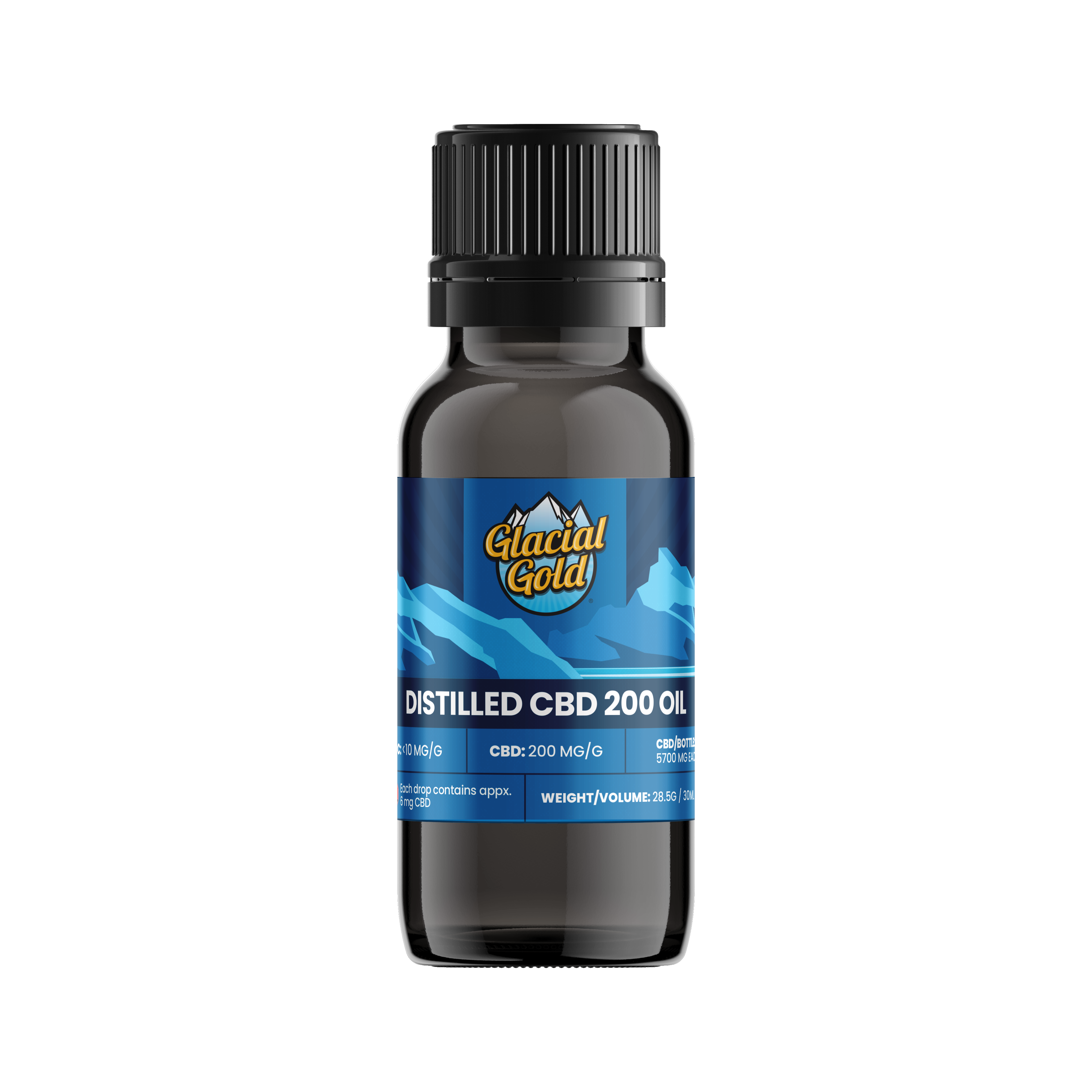 Cannabis Product Distilled CBD 200 Oil by Glacial Gold
