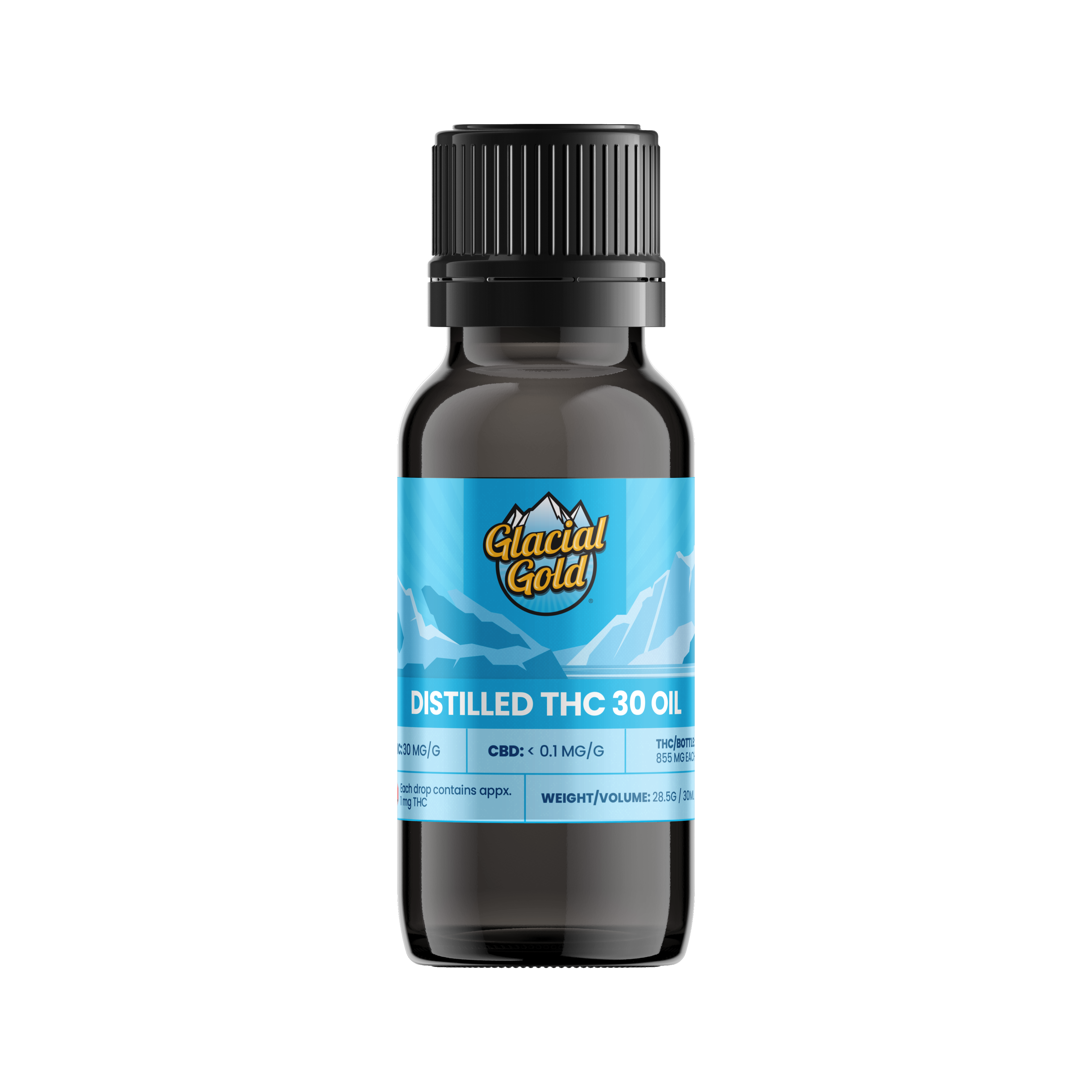 Cannabis Product Distilled THC 30 Oil by Glacial Gold