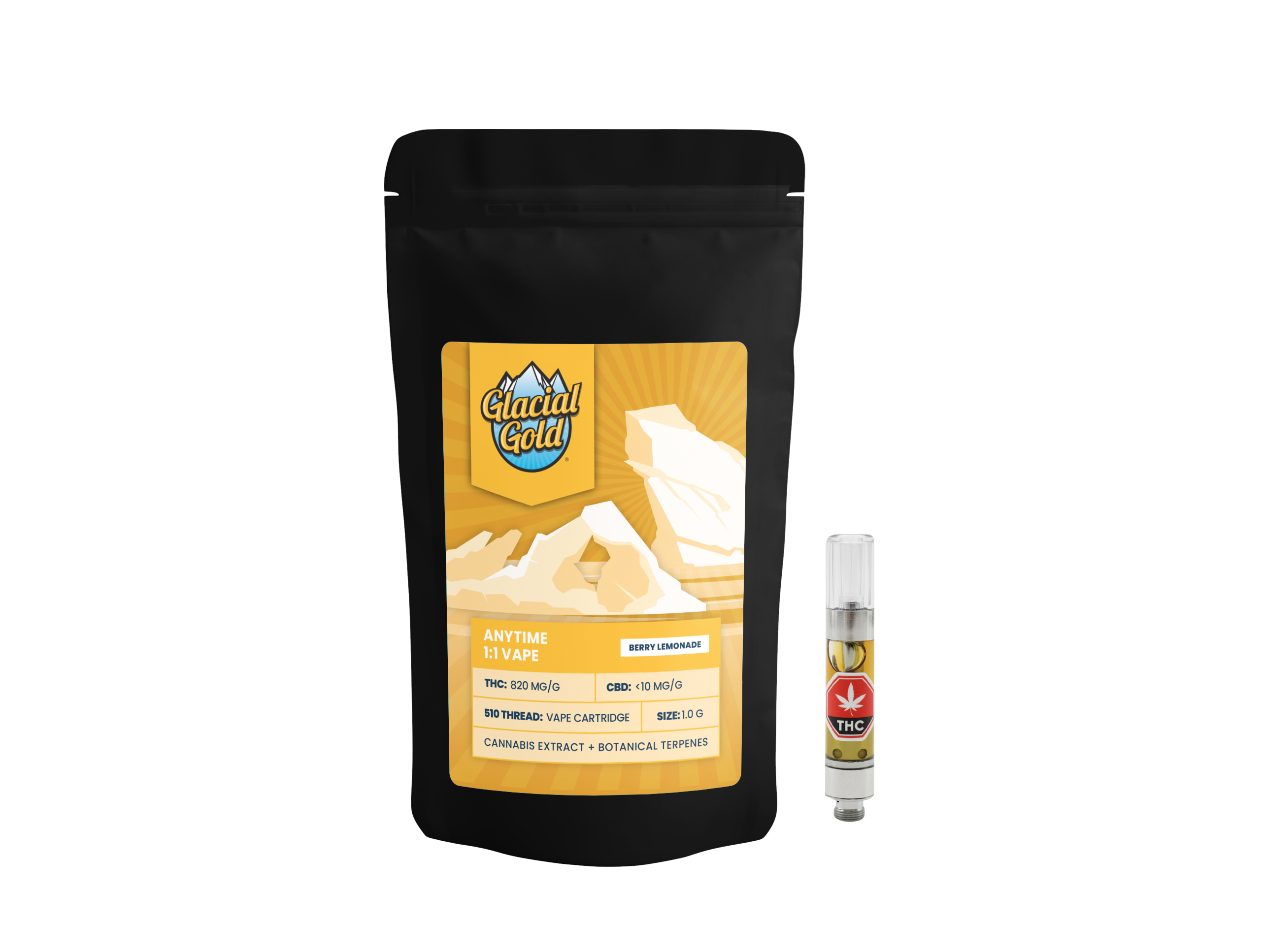 Cannabis Product Glacial Gold - Anytime 1:1 Berry Lemonade 1g Vape by Glacial Gold