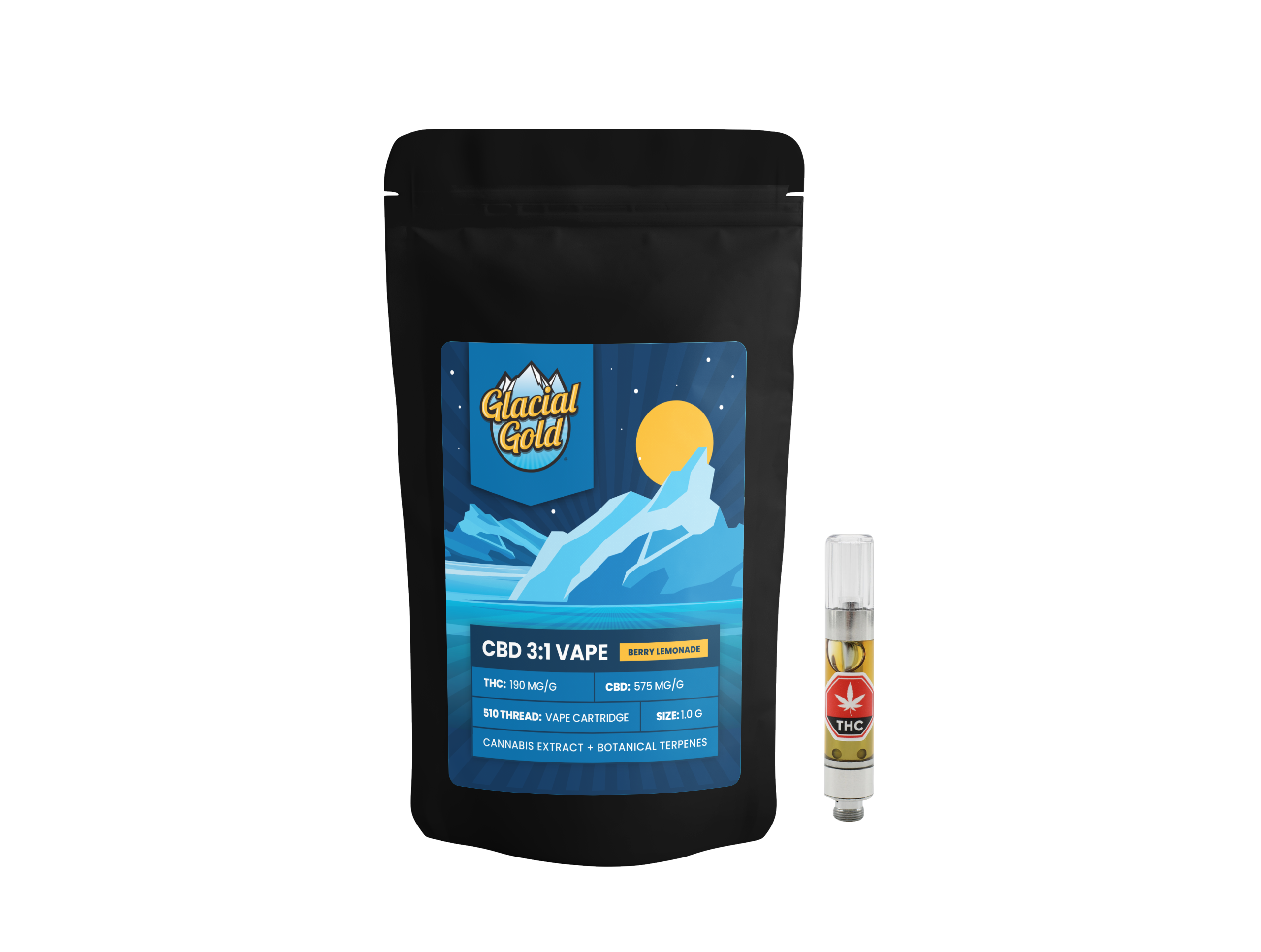 Cannabis Product Glacial Gold - CBD 3:1 Berry Lemonade 1g Vape by Glacial Gold