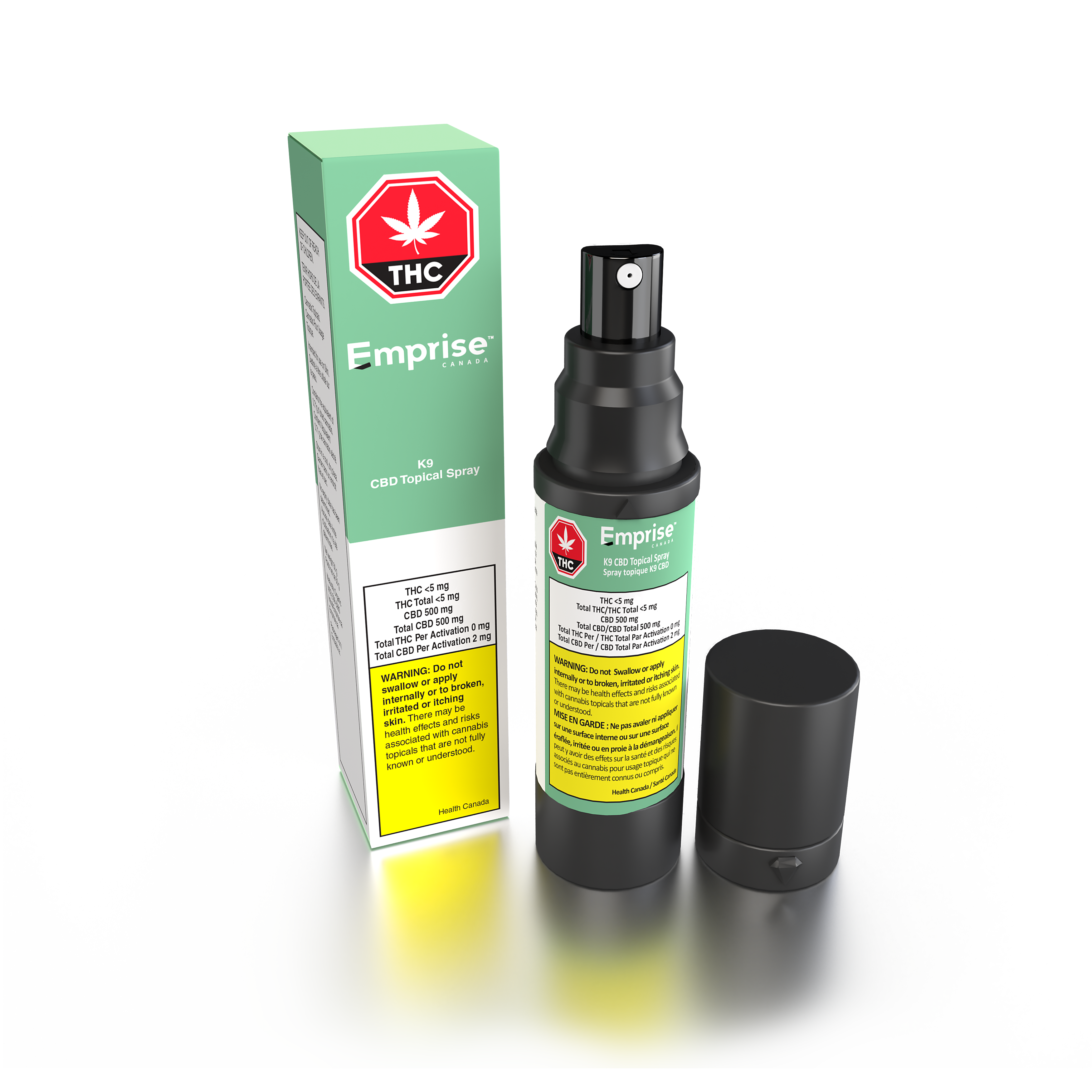 Cannabis Product K9 CBD Topical Spray Rapid Absorption Transdermal Nano 500mg CBD by Emprise Canada