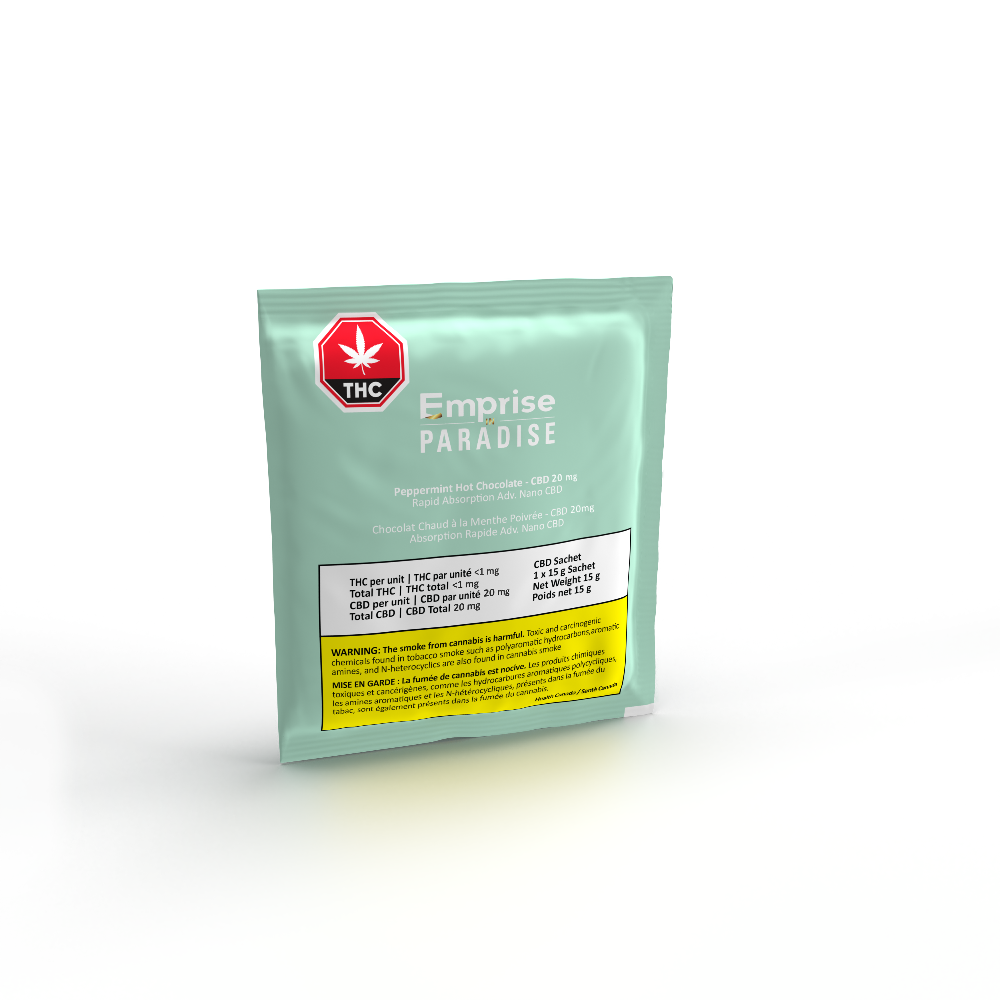 Cannabis Product Peppermint Vegan & Organic Hot Chocolate - 20mg Rapid Nano CBD by Emprise in Paradise