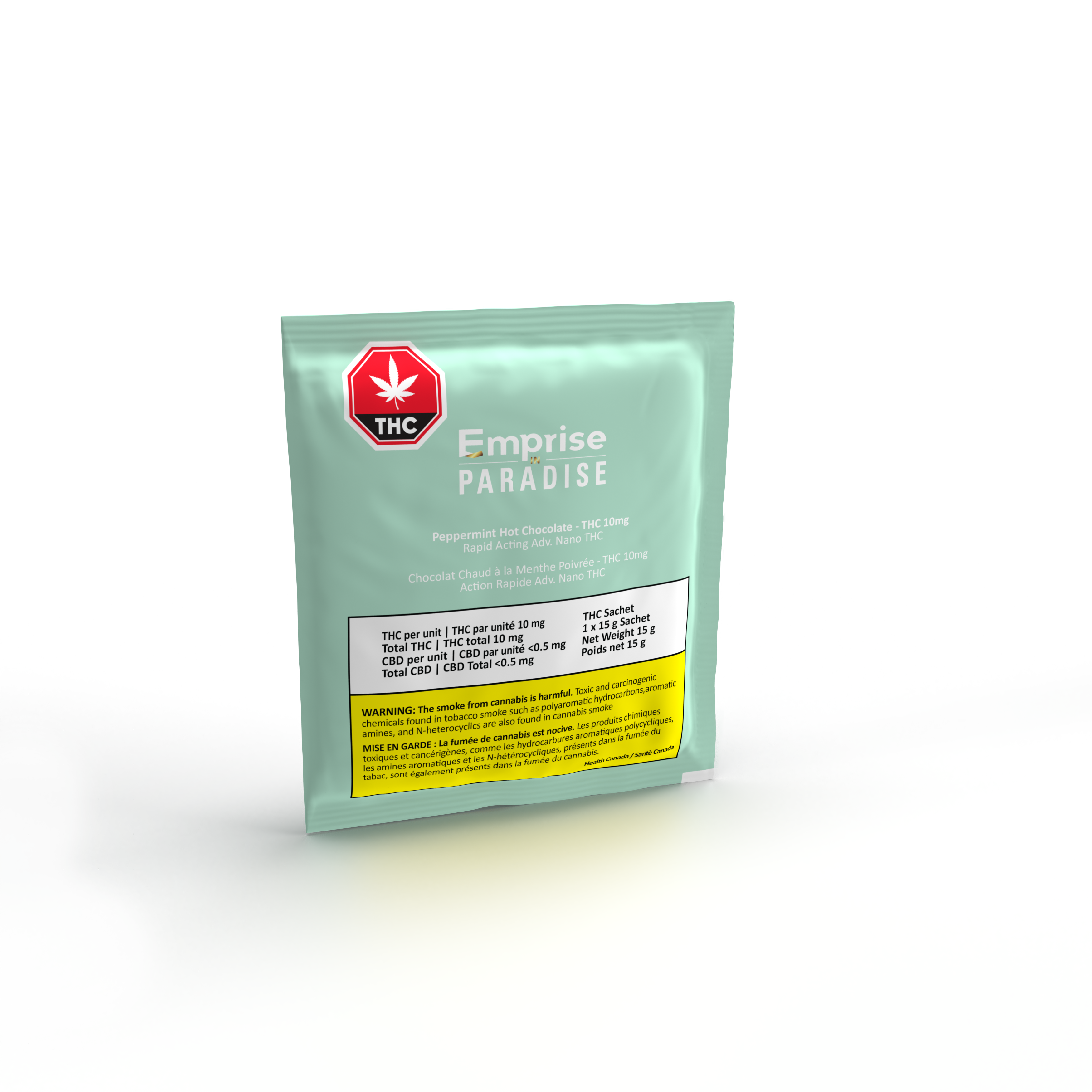 Cannabis Product Peppermint Vegan & Organic Hot Chocolate - 10mg Rapid Nano THC by Emprise in Paradise