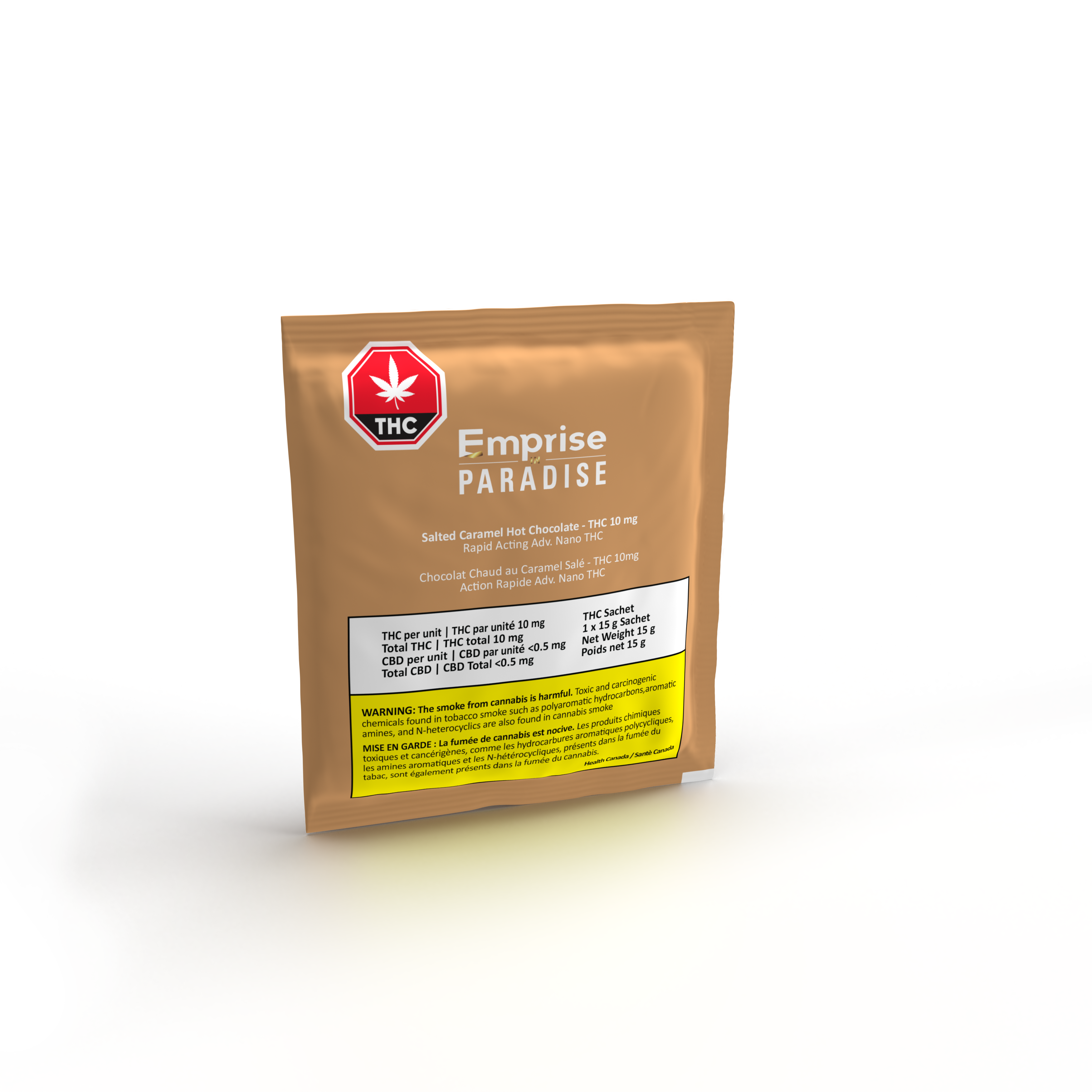 Cannabis Product Salted Caramel Vegan & Organic Hot Chocolate - 10mg Rapid Nano THC by Emprise in Paradise