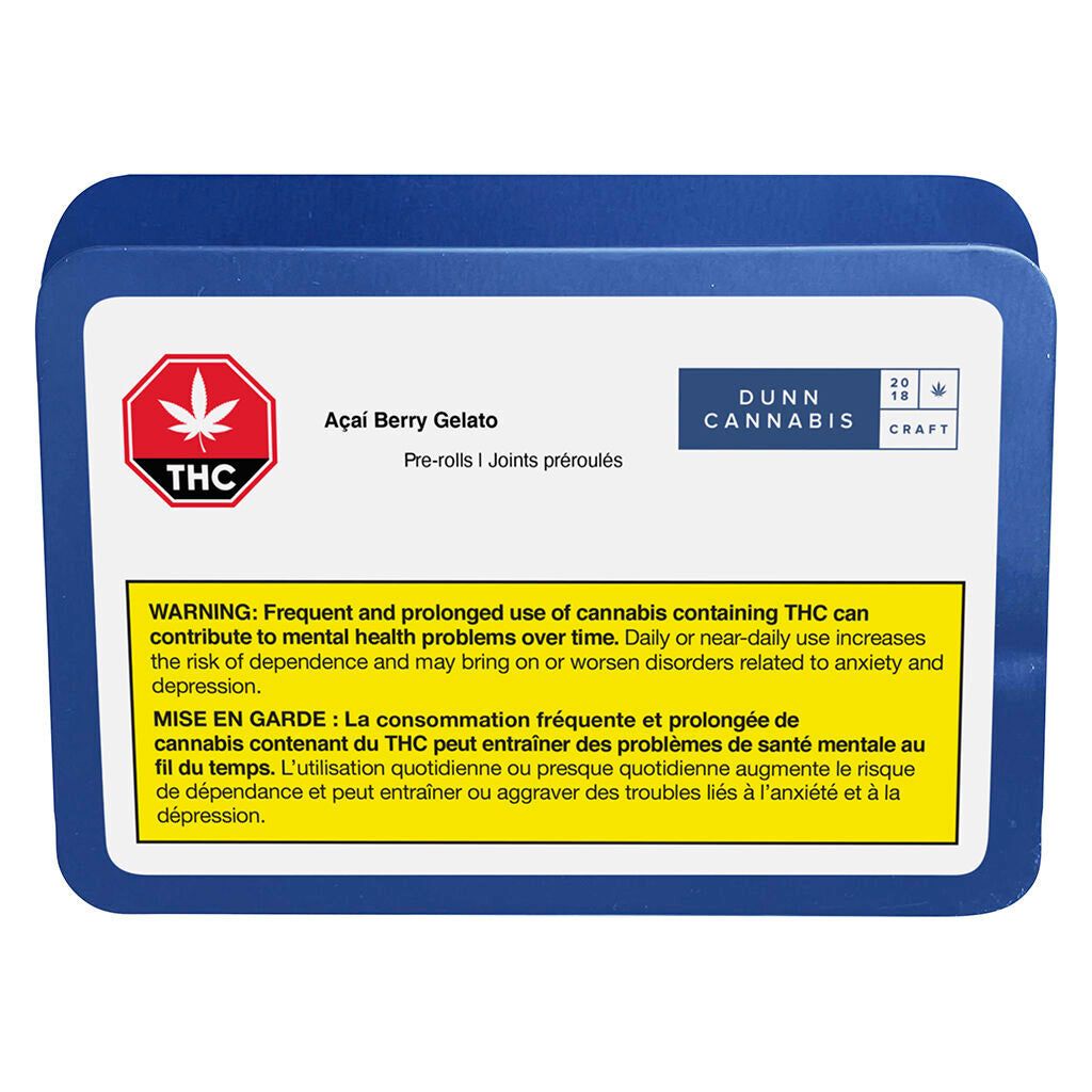Cannabis Product Acai Berry Gelato Pre-Rolls by Dunn Cannabis