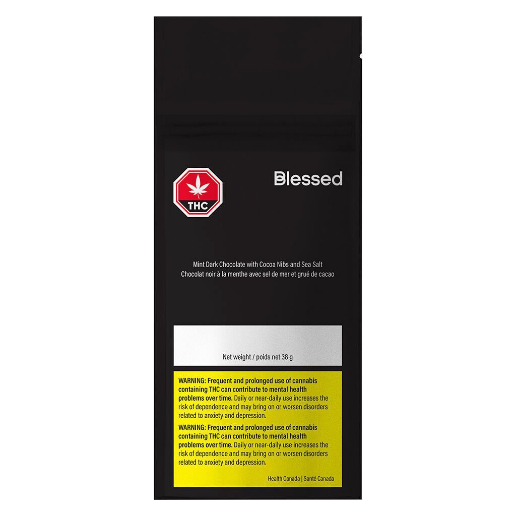 Cannabis Product Mint Dark Chocolate with Coco Nibs & Sea Salt by Blessed - 1
