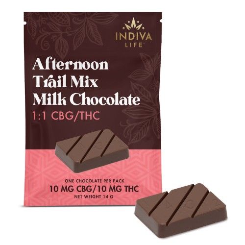 Cannabis Product Afternoon Trail Mix Milk Chocolate 1:1 CBG/THC by Indiva Life