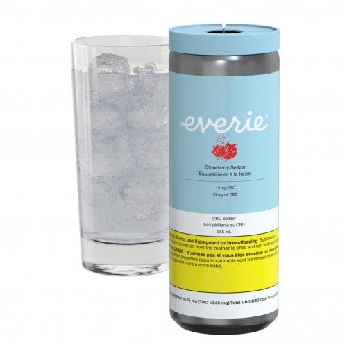 Cannabis Product Everie Strawberry CBD Seltzer Water by Everie