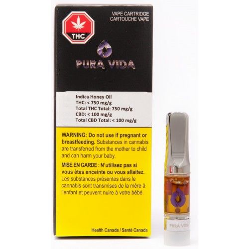 Cannabis Product Pura Vida Indica Honey Oil Cartridge by Pura Vida - 2