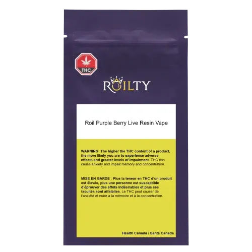 Cannabis Product Purple Berry Live Resin Vape by Roilty Concentrates