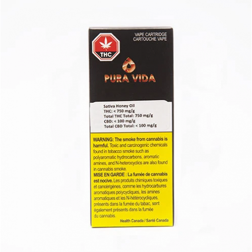 Cannabis Product Sativa Honey Oil 510 Cartridge by Pura Vida - 2